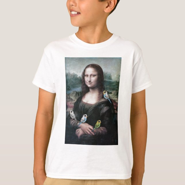 Camiseta Mona Lisa y Budgies (Anverso)