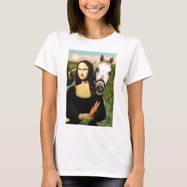 Camiseta Mona Lisa y su caballo árabe (Anverso)