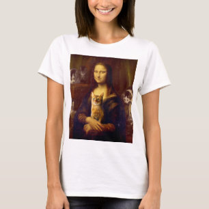 Camiseta Mona Lisa y su gato