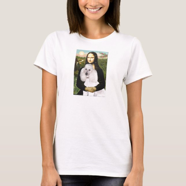 Camiseta Mona-Pood-Blanco-Caniche Estándar (Anverso)