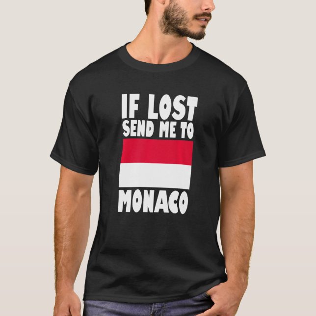 Camiseta Monaco Flag Design  If lost send me to Monaco Prem (Anverso)