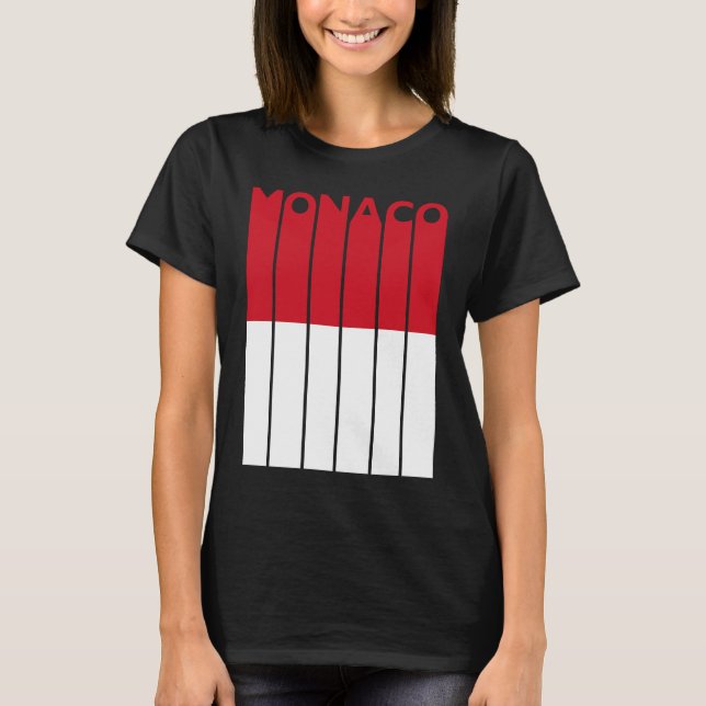 Camiseta Monaco  Vintage Monaco Flag Monacan Flag (Anverso)