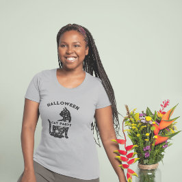 Camiseta monada chica negra de la fiesta de halloween T-Shi