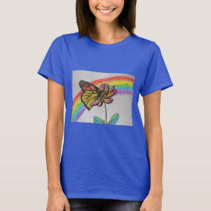 Camiseta Monarca Arcoiris Mariposa Pintura De Mujeres En Ca