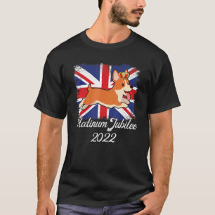Camiseta Monarca Británico Jubileo de Platino Corgi Lindo D