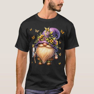 Camiseta Monarca de flor de primavera cúrcuma Gnome Gráfico
