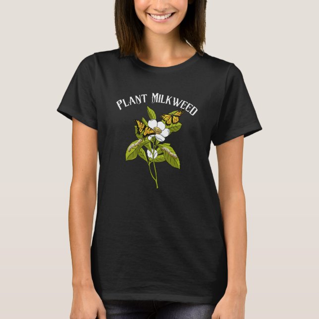 Camiseta Monarca de mariposa de la planta Milkweed (Anverso)