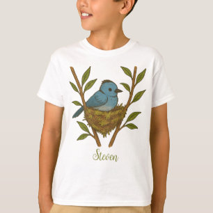 Camiseta Monarca de paja negra enclavada entre las hojas