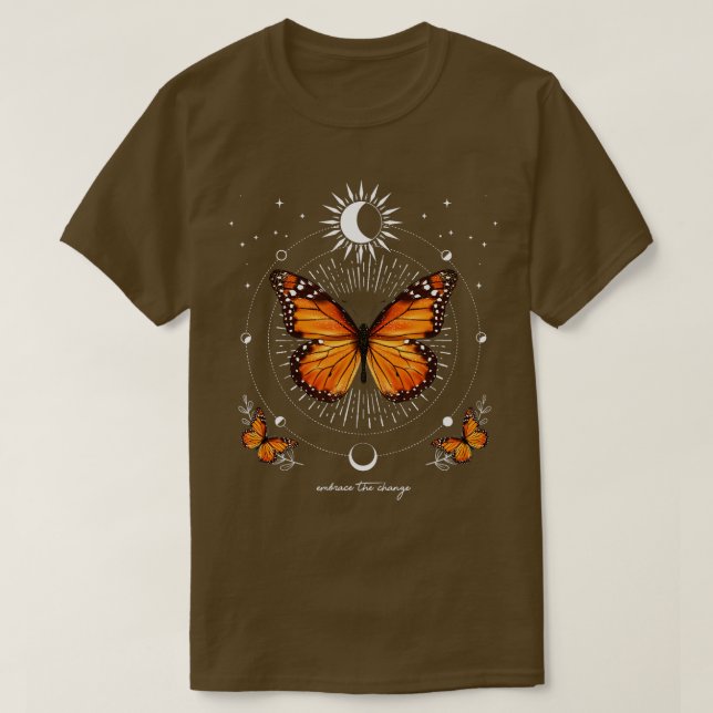 Camiseta Monarca Mariposa Celestial Mariposa Sol Moon Phas (Diseño del anverso)