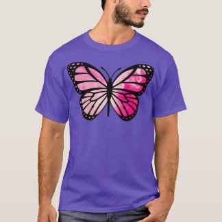 Camiseta Monarca rosada mariposa colorida Monarca