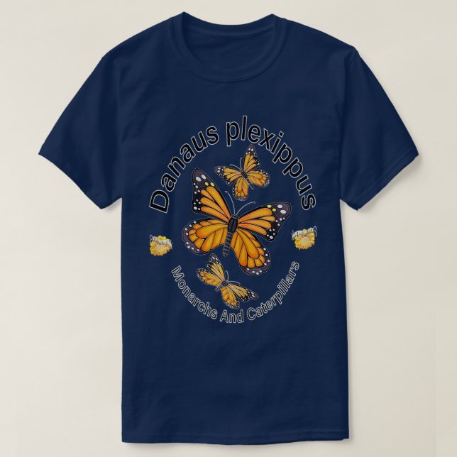 Camiseta Monarcas de mariposa y orugas y orugas de orujo (Diseño del anverso)