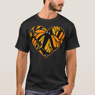 Camiseta Monarch Butterfly Wing Heart Pattern Cool Nature 