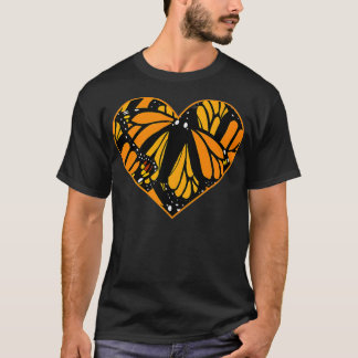 Camiseta Monarch Butterfly Wing Heart Pattern Cool Nature
