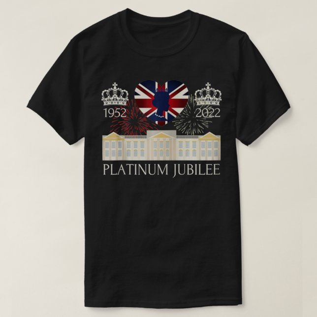 Camiseta Monarquía de la Reina Británica Jubileo de Platino (Diseño del anverso)