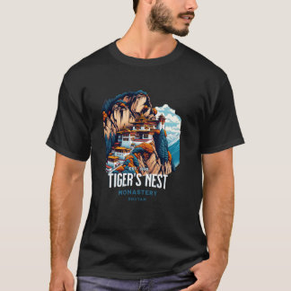Camiseta Monasterio de nido de tigre, Bután, cultura paro h