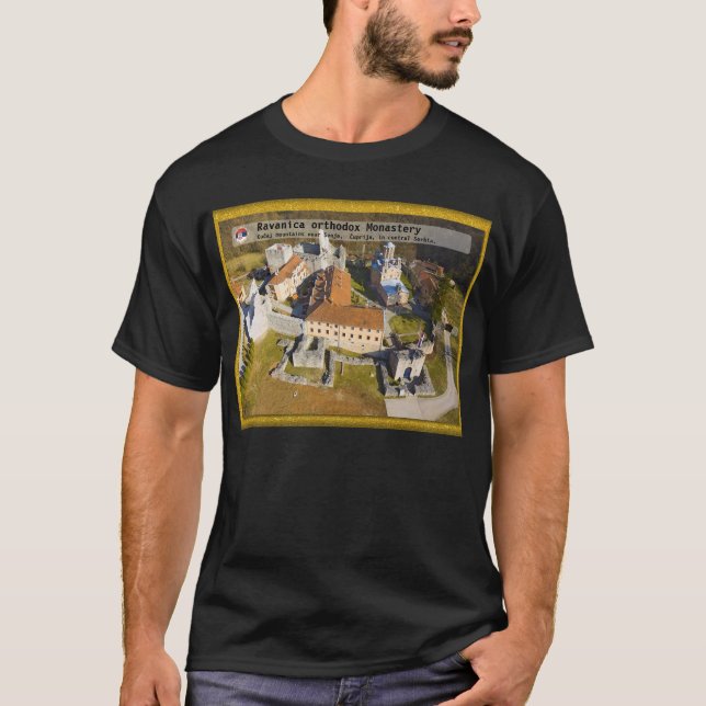 Camiseta MONASTERIOS SERBIOS - Monasterio ortodoxo de Ravan (Anverso)