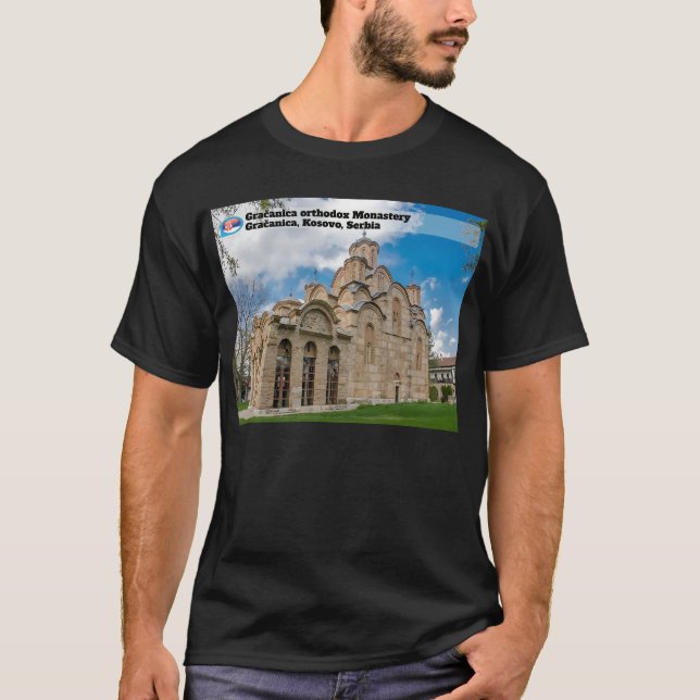 Camiseta MONASTERIOS SERBIOS Monasterio ortodoxo Gračanica (Anverso)