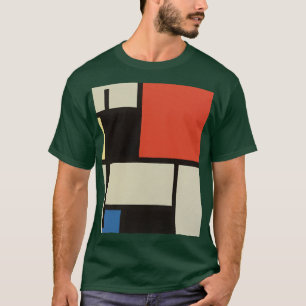 Camiseta Mondrian Composition Moderno Resumen Bosque Profun
