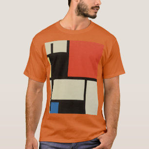 Camiseta Mondrian Composition Moderno Resumen Naranja de Te