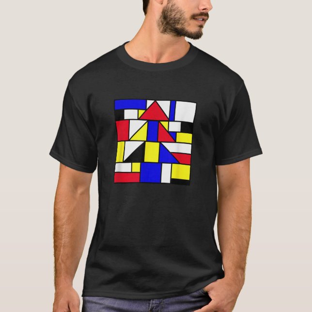 Camiseta Mondrian inspired abstract primary colors geometri (Anverso)