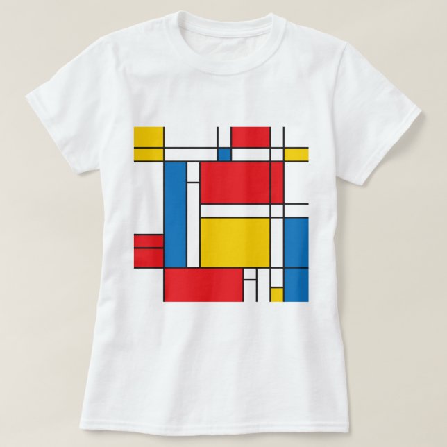 Camiseta Mondrian moderno inspiró el modelo gráfico (Diseño del anverso)
