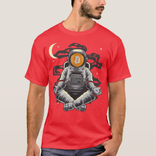 Camiseta Moneda De Bits De Yoga Astronauta BTC A La Cripta