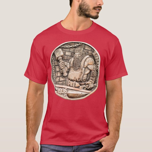 Camiseta Moneda de búfalo Nickel Hobo Viking Blacksmith For (Anverso)