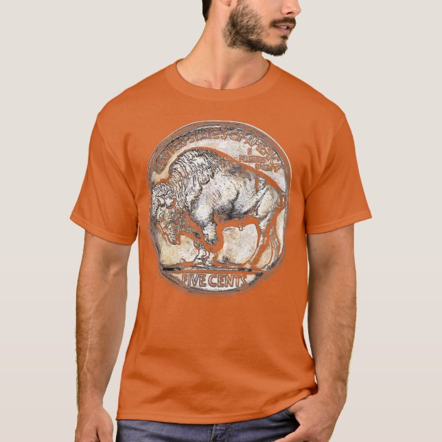Camiseta Moneda de Buffalo Nickel Estados Unidos (Anverso)