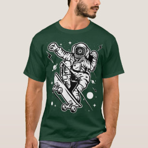 Camiseta Moneda De La Moneda De La Patineta Del Astronauta 