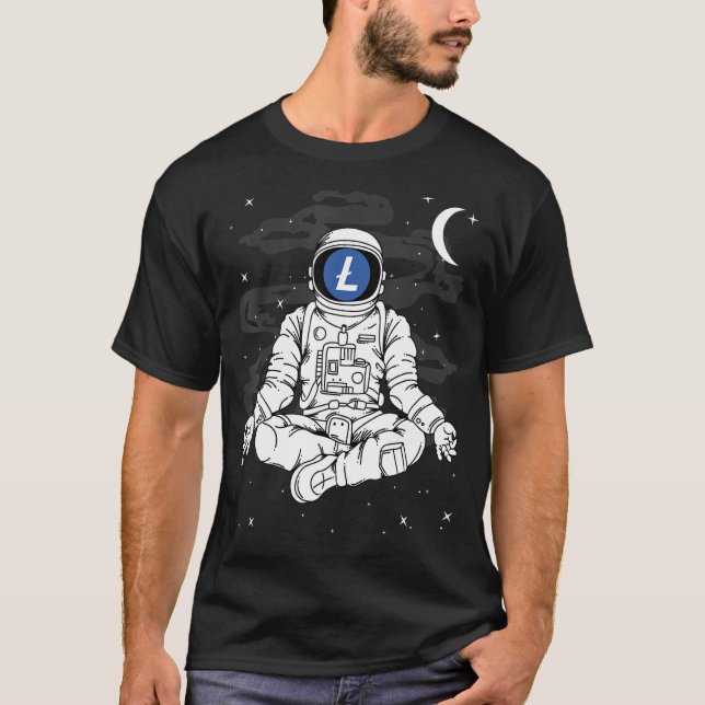 Camiseta Moneda De Litecoin Ltc De Yoga Astronauta A Cripta (Anverso)