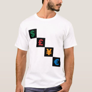 Camiseta Moneda de los símbolos - euro de los yenes de la
