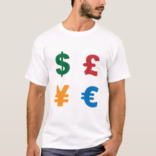 Camiseta Moneda de los símbolos - euro libra en dólares