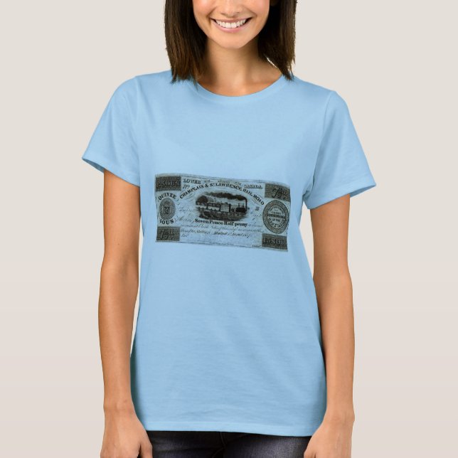 Camiseta Moneda del ferrocarril canadiense de 1837 (Anverso)
