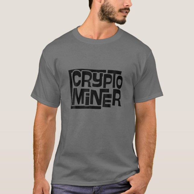 Camiseta Moneda en línea de Mens Crypto Miner (Anverso)