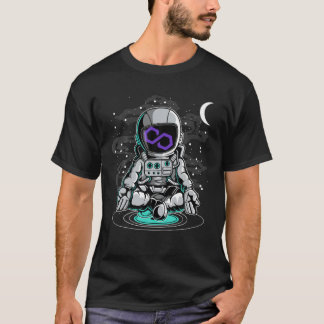 Camiseta Moneda Mática Del Polígono De Yoga Astronauta Al C