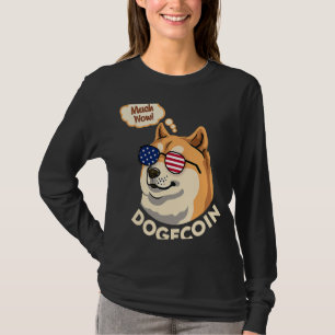 Camiseta Moneda Meme De Dogecoína Bandera Estadounidense Cr