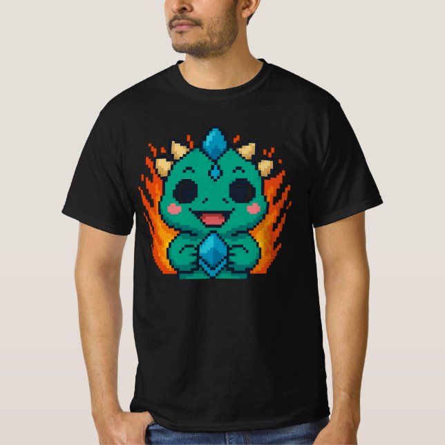 Camiseta Moneda Pixel Bull-Zilla - Juego Criptológico Retro (Anverso)