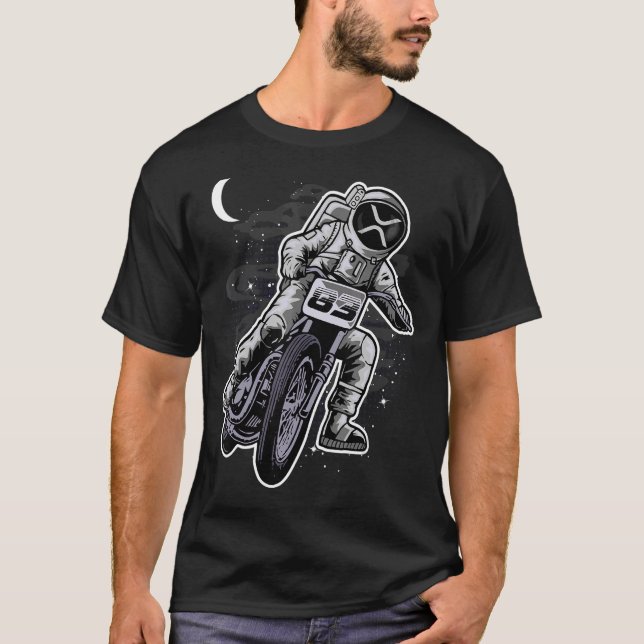Camiseta Moneda XRP De Moto Astronauta Ripple A La Luna Cr (Anverso)