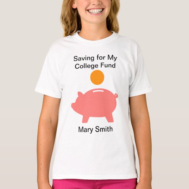Camiseta Moneda y banco de cerdos (Anverso)
