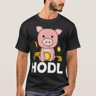 Camiseta Monedas de doble portador de bitcoin con oro digit