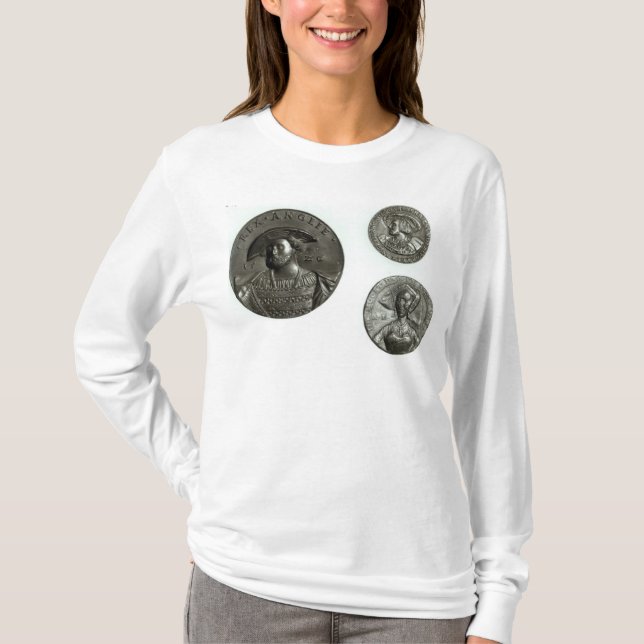 Camiseta Monedas que representan Enrique VIII y a Ana (Anverso)