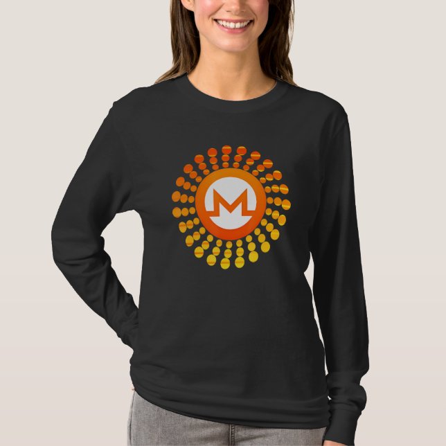 Camiseta Monero Xmr Crypto Currency Circle Naranja Sunset (Anverso)