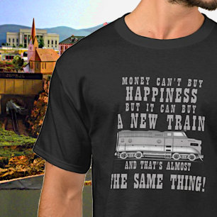 Camiseta Money Can't Buy Happiness Diesel Train Engine 