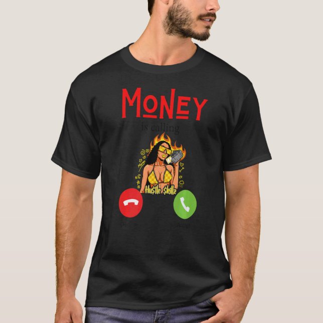 Camiseta Moneys llama a dinero divertido hombres que trabaj (Anverso)