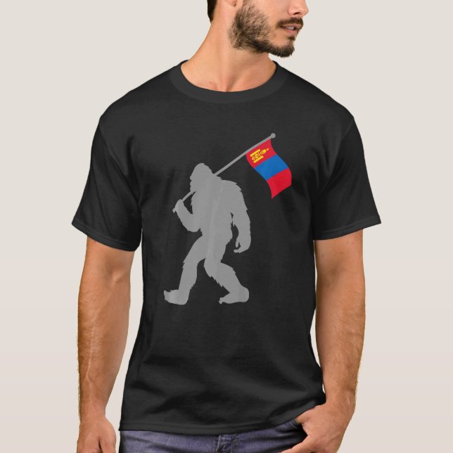 Camiseta Mongol Or Mongolian Flag On Mongolia Flag (Anverso)