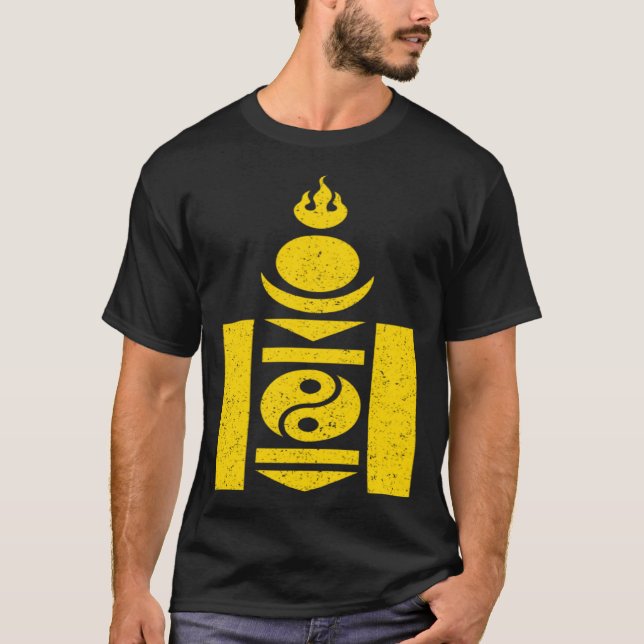 CAMISETA MONGOLIA SOYOMBO SÍMBOLO MONGOLAIN FLAG 1 (Anverso)