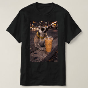 Camiseta Mongoose Genial Bebiendo Café Helado Animal Divert