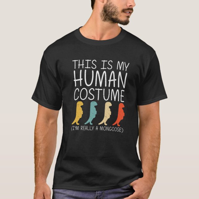 Camiseta Mongosta Halloween Ropa Humana Mustelid Easy DIY (Anverso)