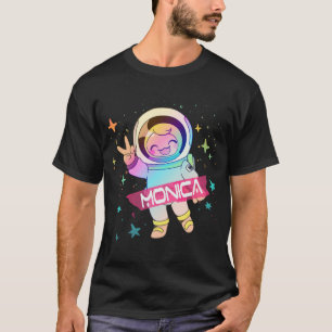 Camiseta MONICA 2Adorable nombre chica con astronauta lindo