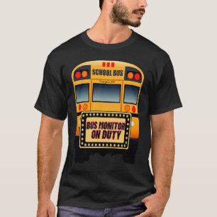 Camiseta Monitor De Autobús Escolar En El Gráfico De Deber